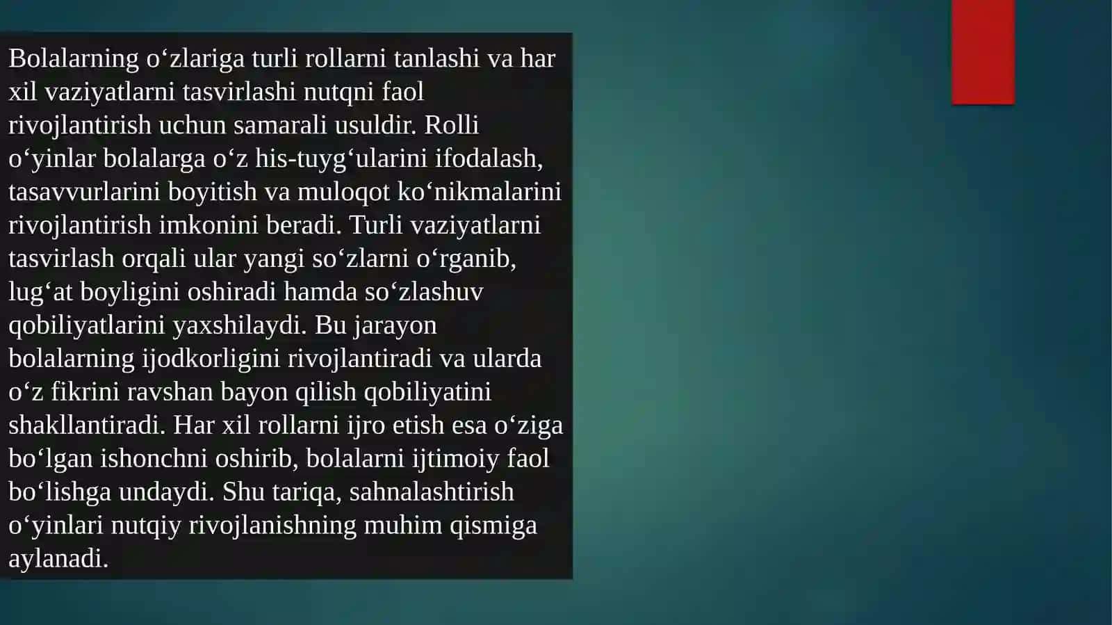 Sahnalashtirish o‘yinlari 4