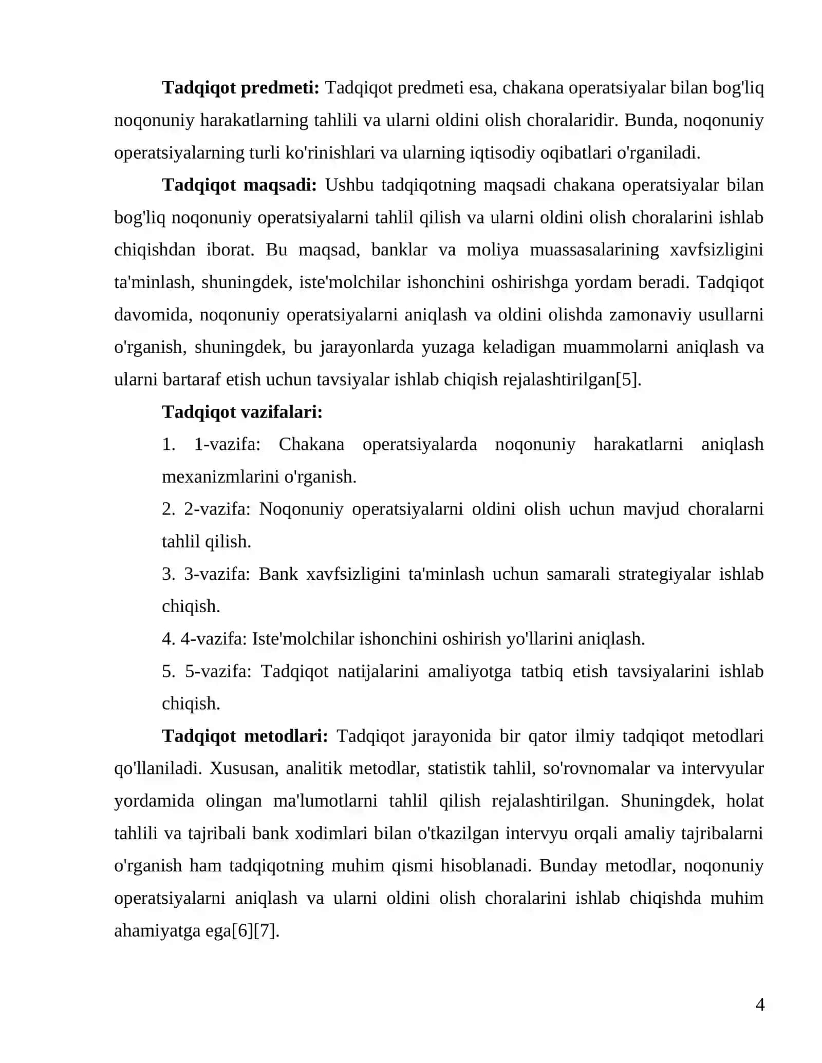 Chakana operatsiyalar bilan bogʻliq noqonuniy operatsiyalar va ularni oldini olish choralari 4