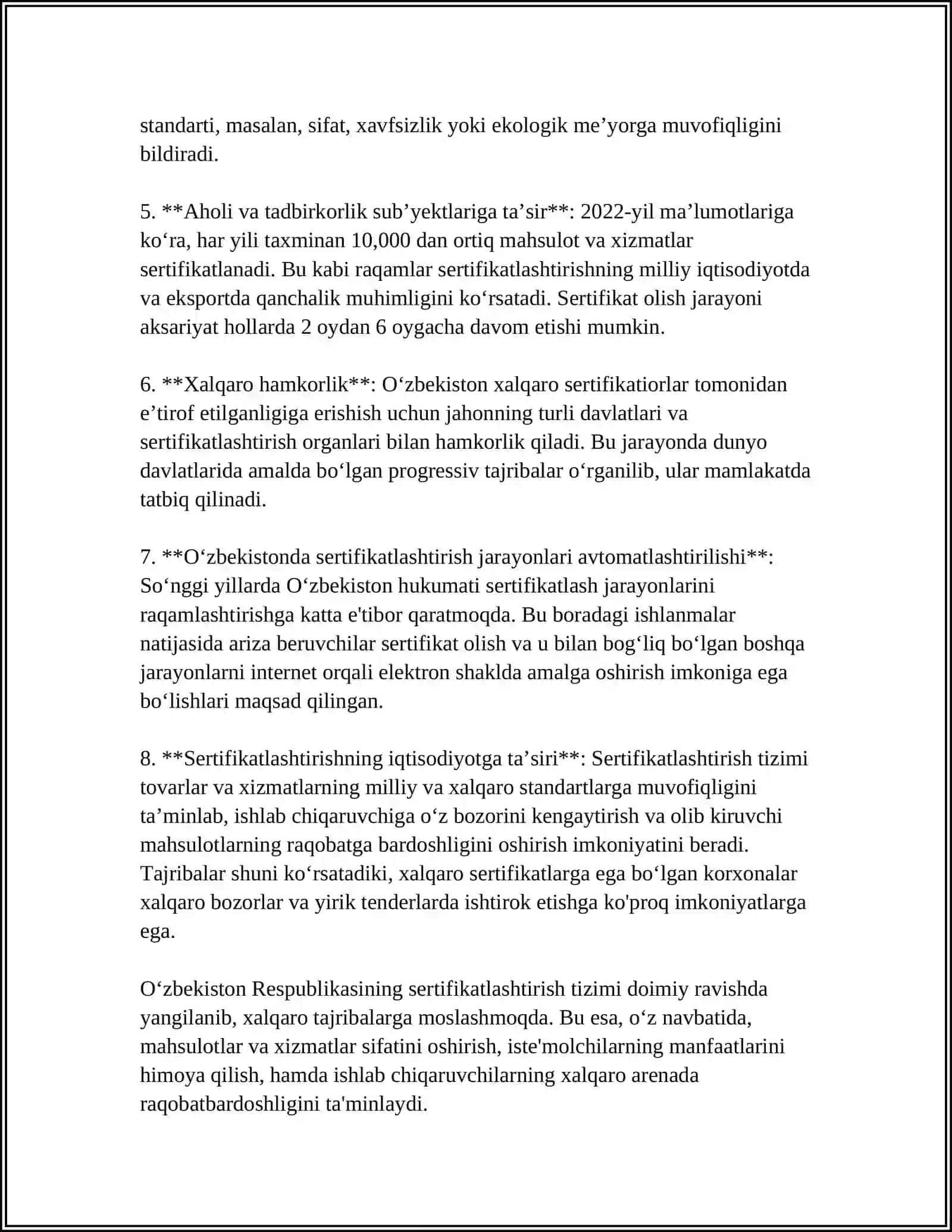O‘zbekiston Respublikasining sertifikatlashtirish tizimi 4