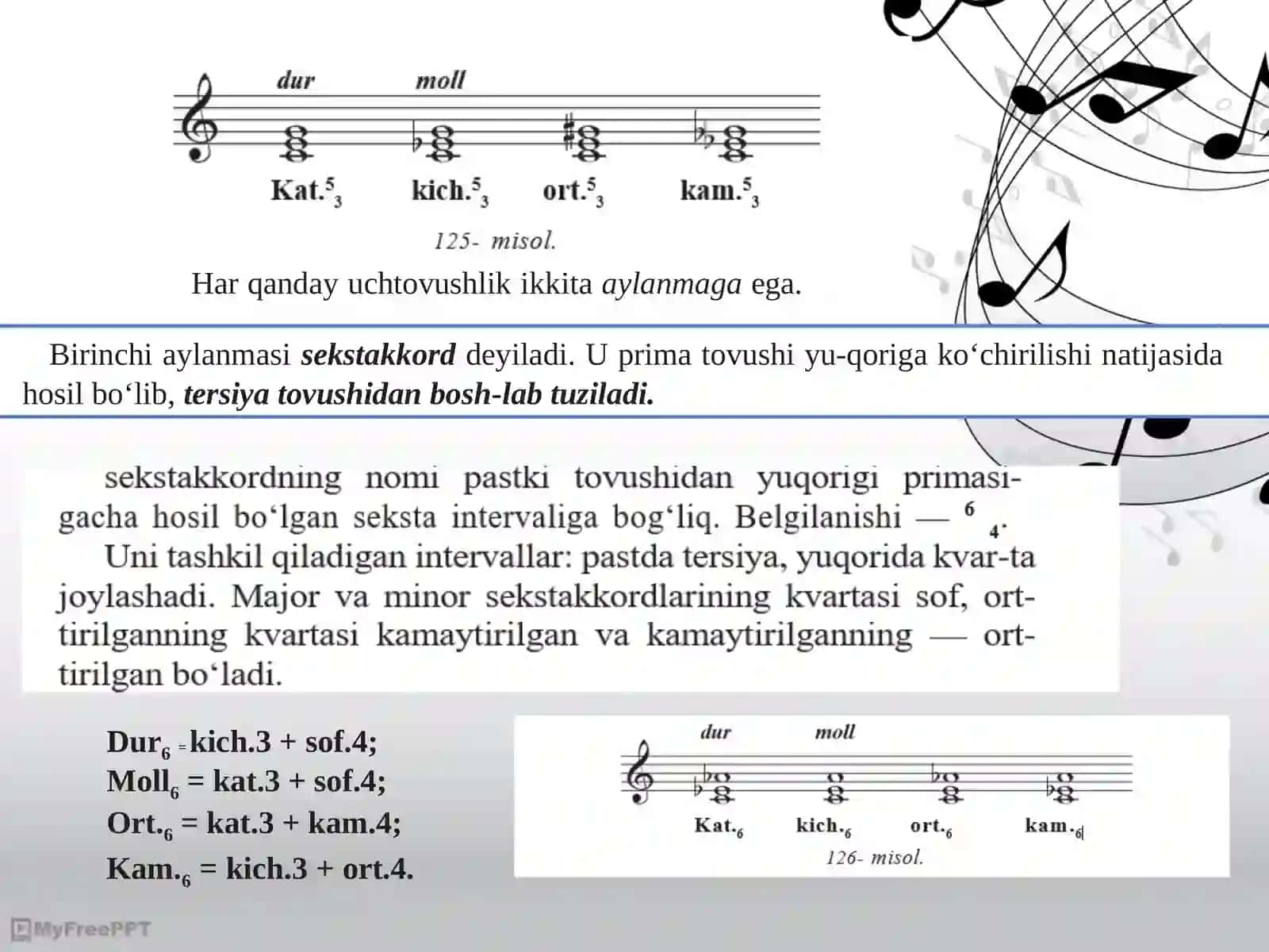 Uch tovushlik turlari va ularning aylanmalari 4