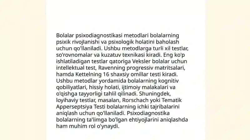 Bolalar va o'smirlar psixodiagnostikasi 4