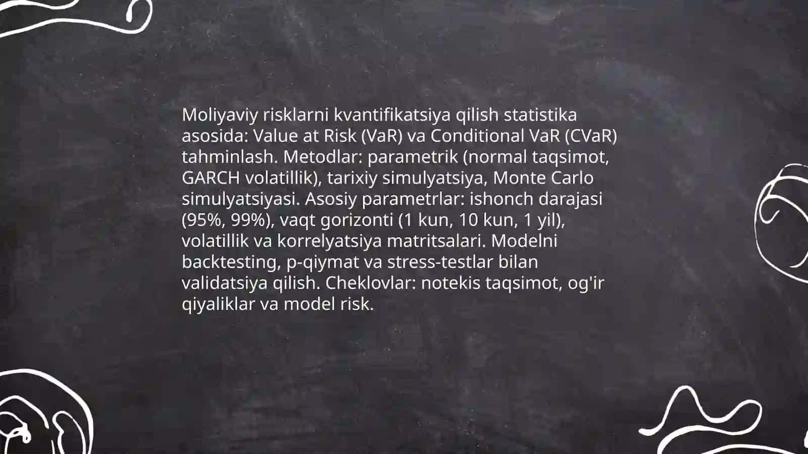 Moliyaviy risklarni boshqarish va baholash 4