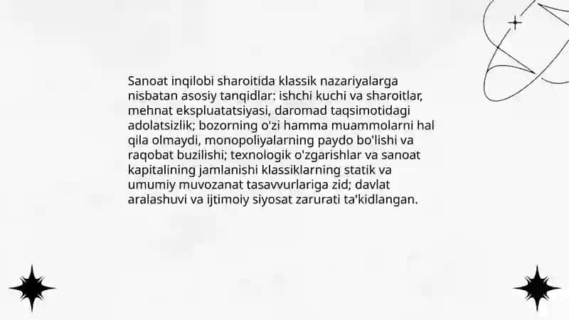 Klassik iqtisodiy maktabga muqobil g'oyalarning vujudga kelishi 4