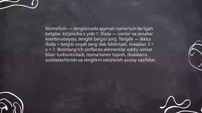 Oddiy tenglama tushunchasi 4