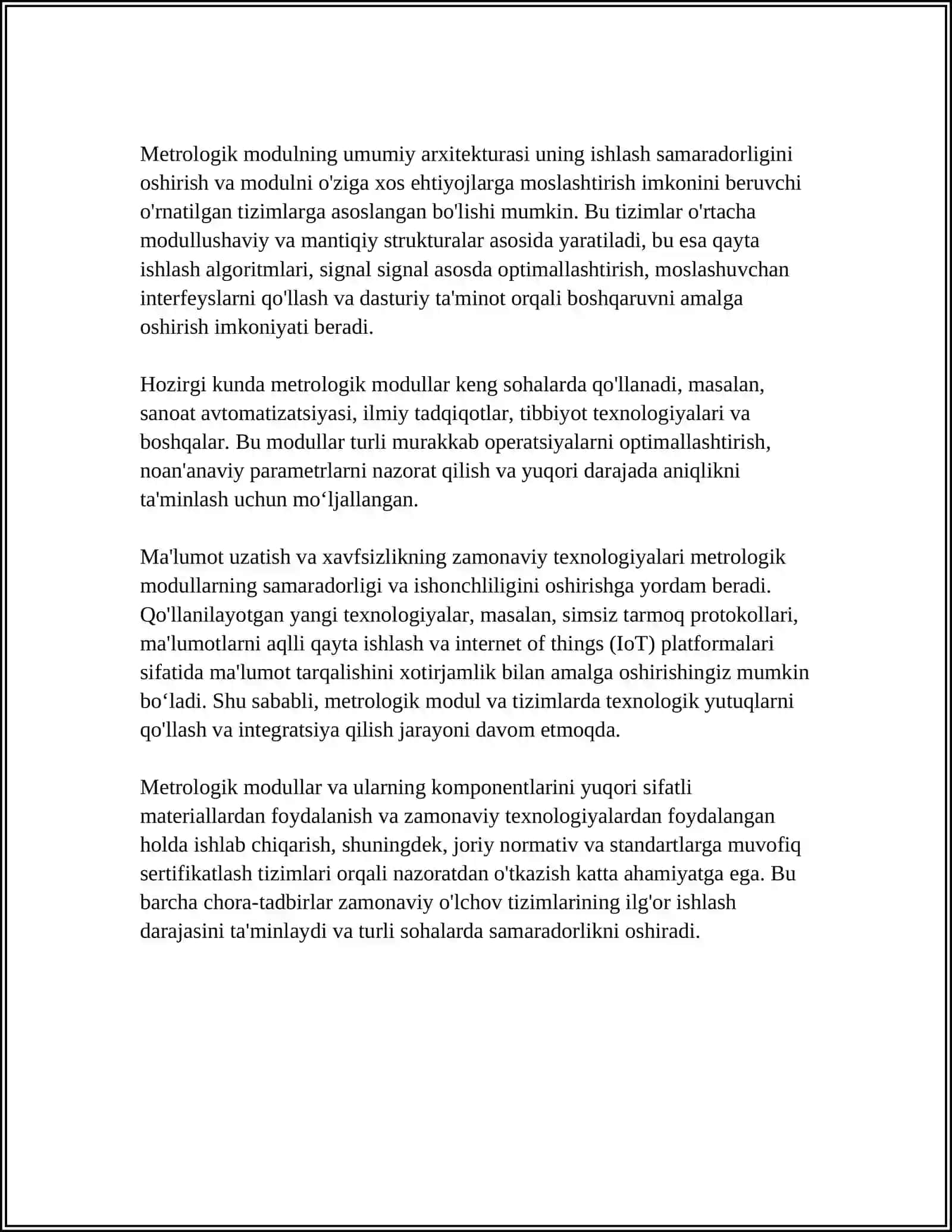 METRALOGIK MODULLAR VA TIZIMLARNI BOSHQARISH 4