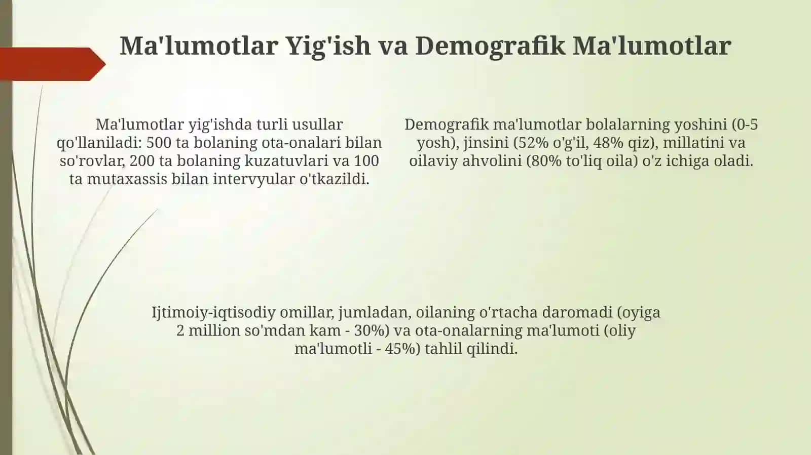 Bolalarning rivojlanish xaritalari. Yillik hisobot 4