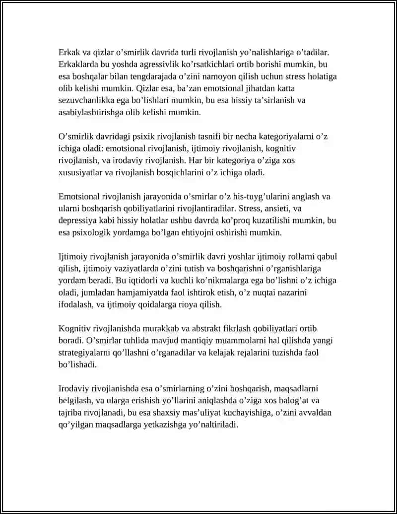 O'SMIRLIK DAVRIDA PSIXIK RIVOJLANISHNING UMUMIY TASNIFI 4