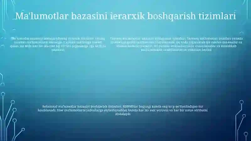 Ma’Lumotlar Bazasini Boshqarish Tizimlari Va Ularning Asosiy Turlari 4