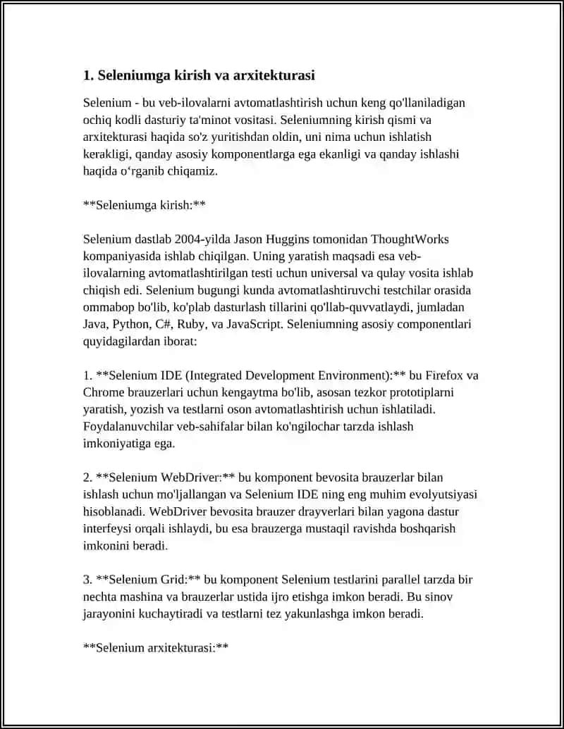 SELENIUM YORDAMIDA DASTURIY TA'MINOTNI AVTOMATIK SINASH 4
