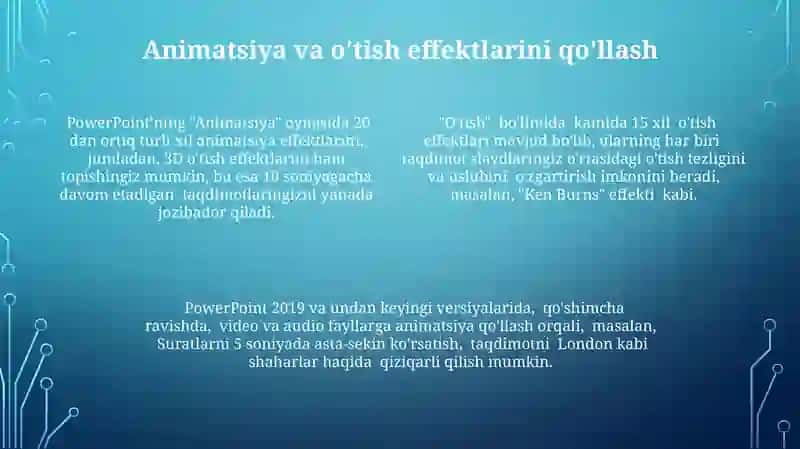 MS Pover Pointning dasturiy taminoti va uning imkoniyatlari 4