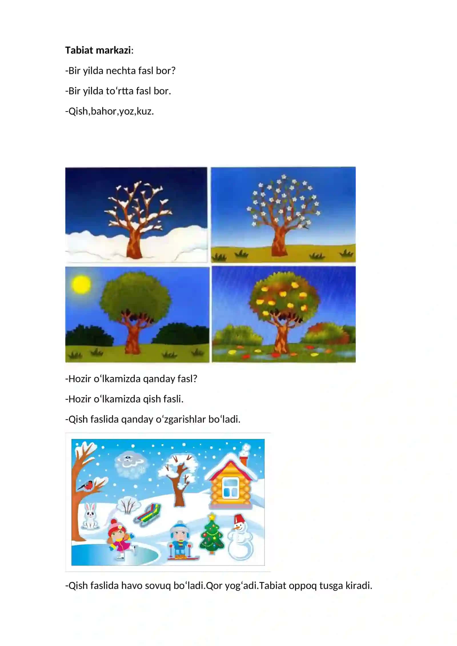 4-sinf Ona tili fanidan ochiq dars ishlanma. Sifat so'z turkumi 4