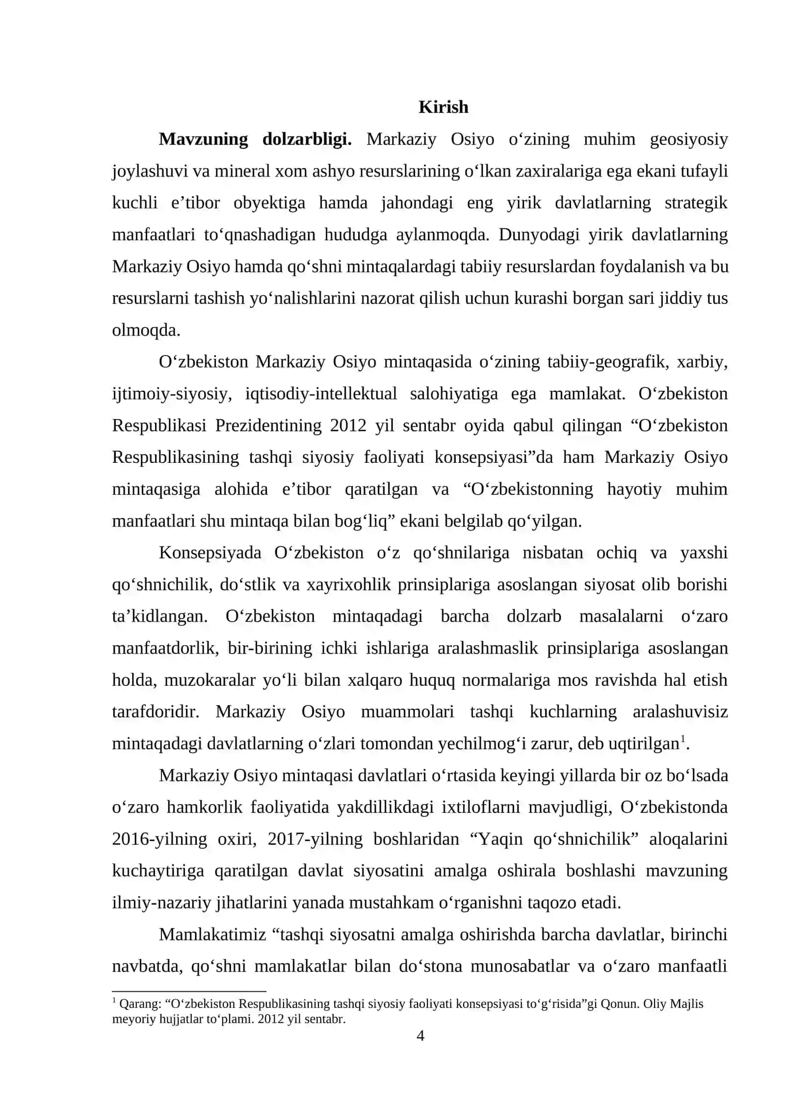 Yangi ming yillikda Markaziy Osiyoda xavfsizlikni ta`minlash muammolari 4