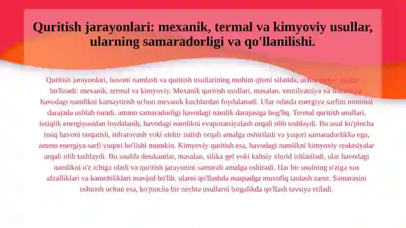 Havoni namlash va quritish usullari 4