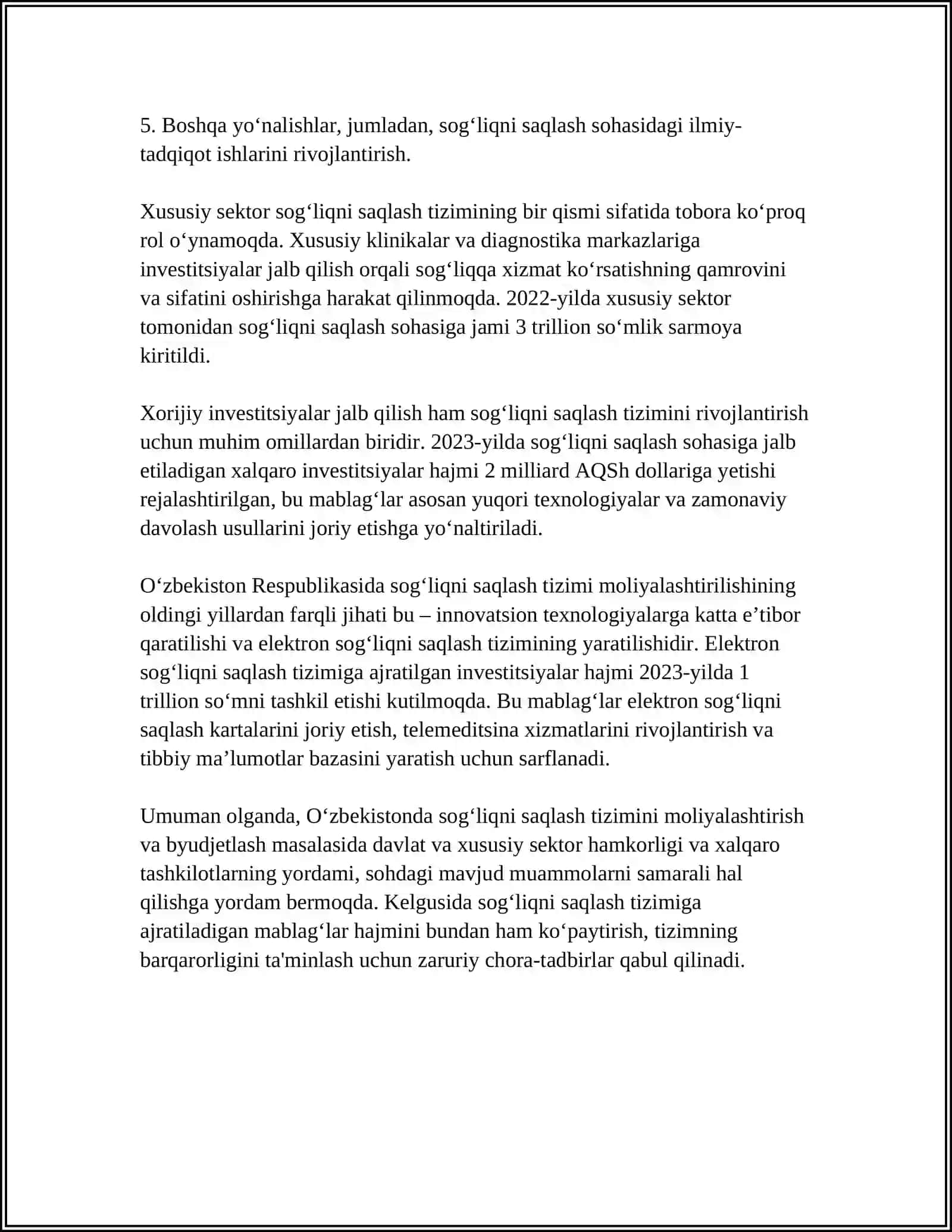 SOG‘LIQNI SAQLASH IQTISODIYOTNING VAZIFALARI 4