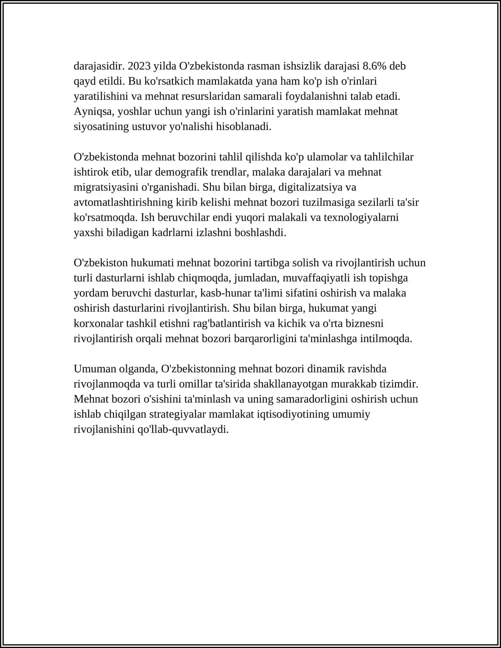 MEHNAT BOZORINI DAVLAT TOMONIDAN TARTIBGA SOLINISHI 4