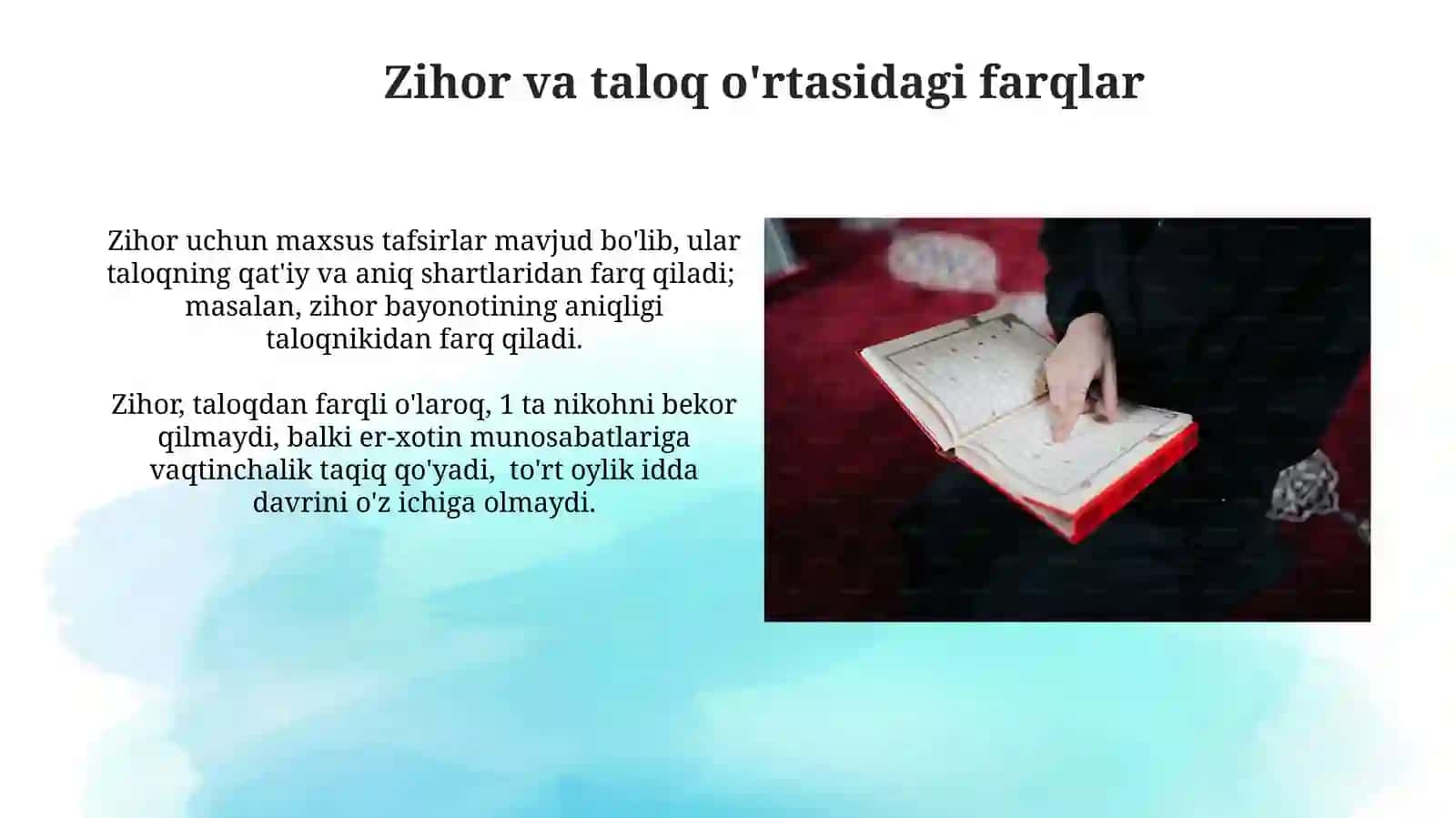 Islom huquqshunosligida oila, nikoh, taloq, idda, zihor tushunchalarini ta'rishlash 4