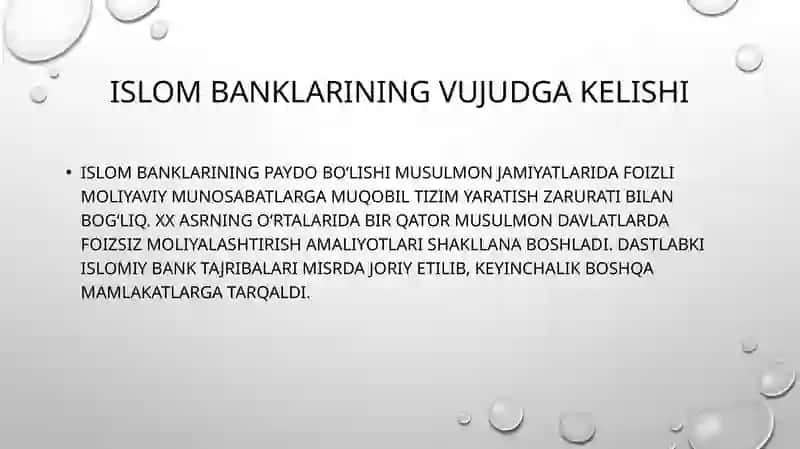 “Islom banklari: vujudga kelishi va rivojlanishi xususiyatlari, zamonaviy maqomi” 4