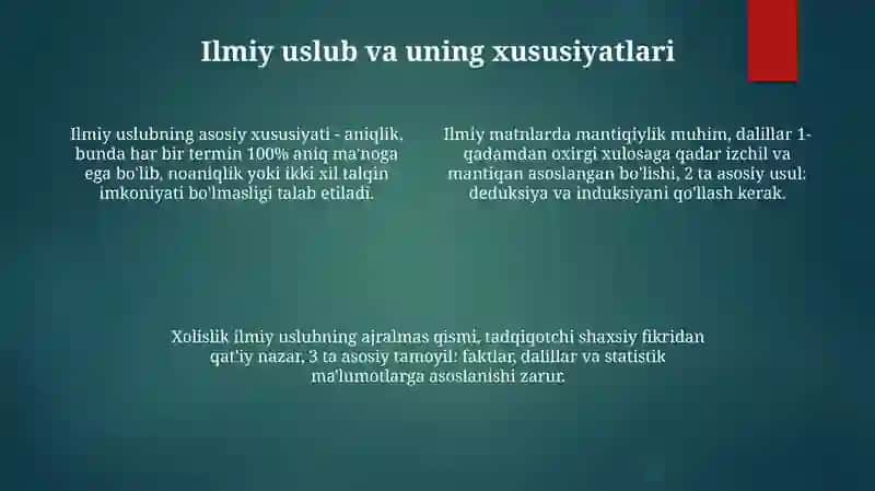 Sohaga oid ilmiy matn yaratishning oʻziga xos xususiyatlari 4
