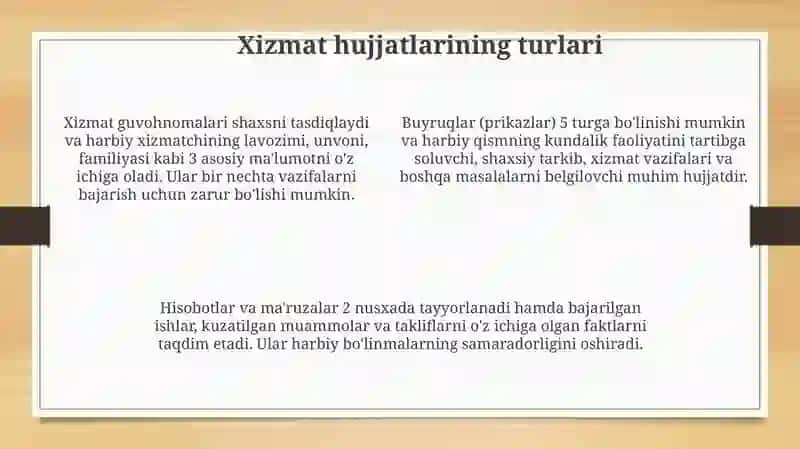 Armiyada ish yuritishning asosiy qoidalari 4