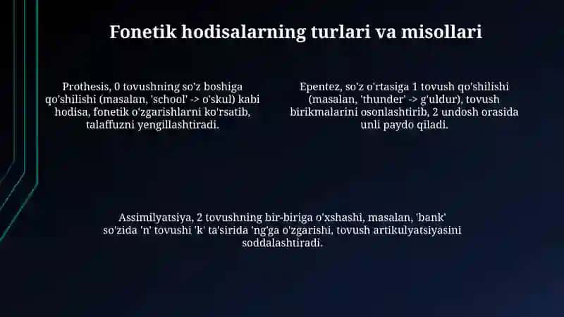 Turli tillardagi fonetik hodisalar 4