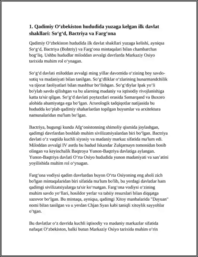 Oʻzbek Davlatchiligining Tarixiy Bosqichlar 4