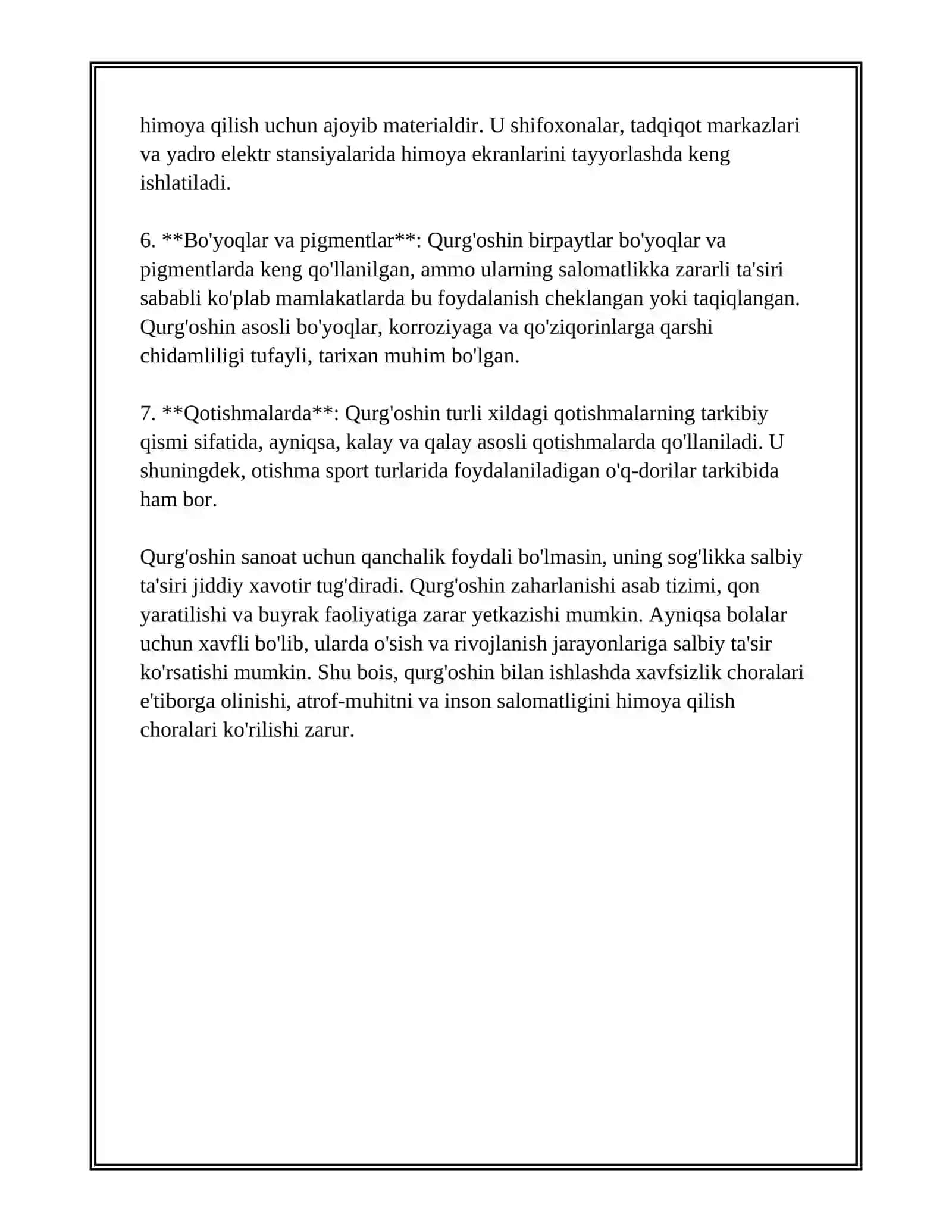 QURG'OSHIN SIMOB ORGANIK ERITUVCHILAR VA SANOTDA ISHLATILADIGAN BOSHQA KIMYOVIY MODDALAR 4