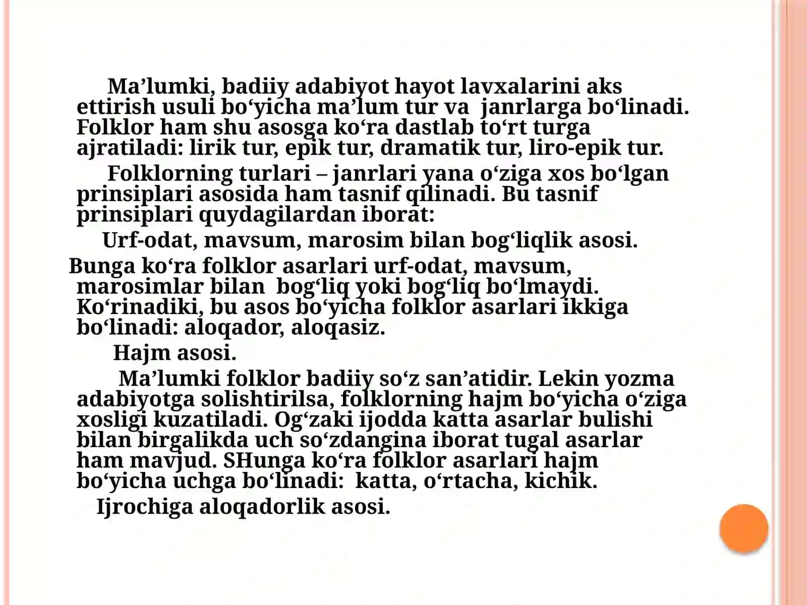 O`zbekfolklorining tur va janrlari 4