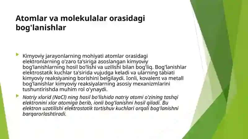 Fizika va Astronomiya Kimyoviy jarayonlarning fizik talqini 4