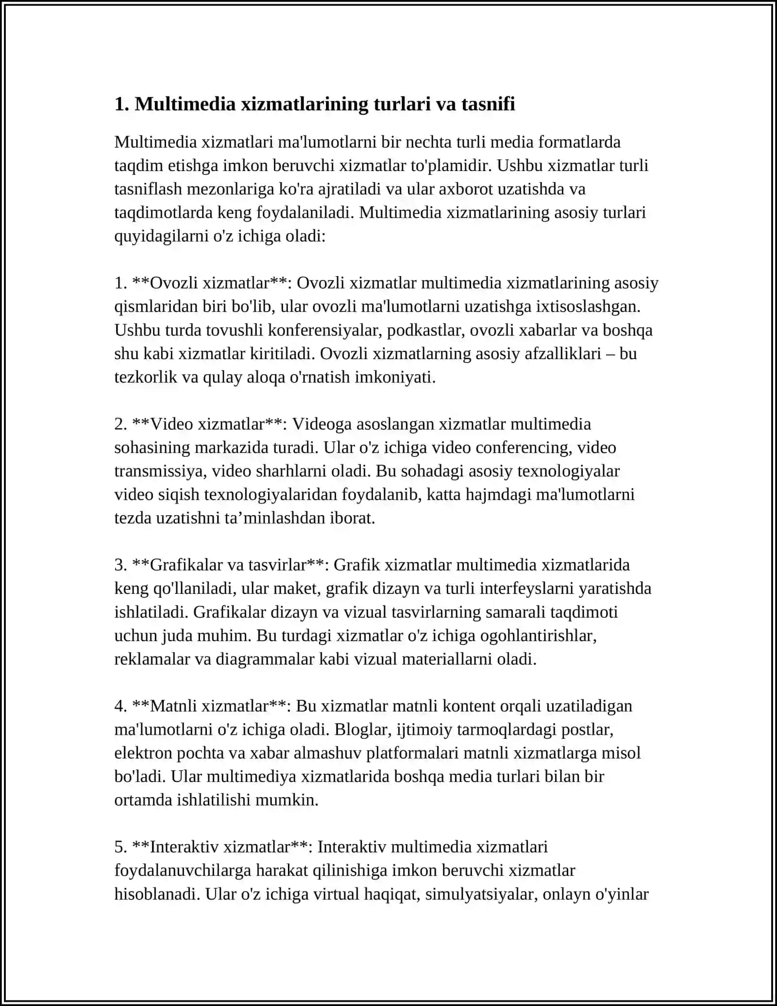 Multimedia xizmatlari 4
