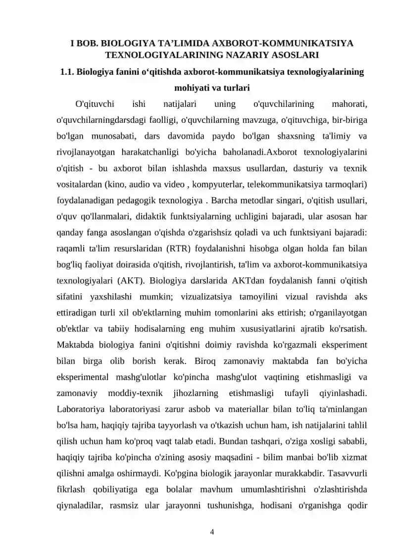 Biologiya ta'limida axborot-kommunikatsiya texnalogiyalarining o'rni 4