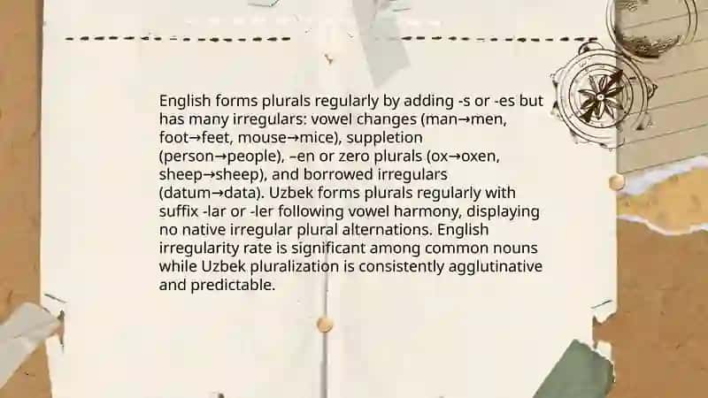 Grammatical categories of nouns (numbers, case) in English and Uzbek 4