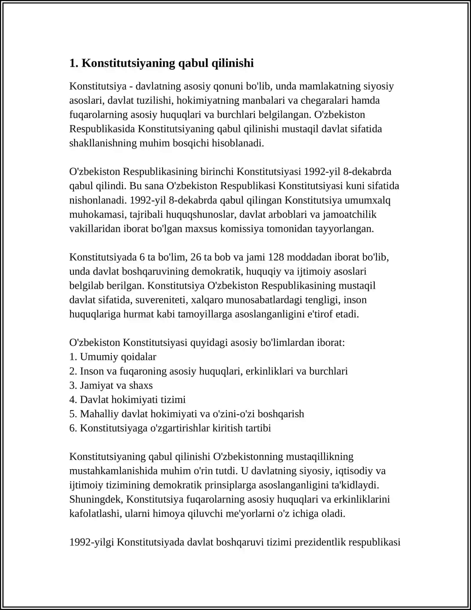 MUSTAQILLIK YILLARIDA DAVLAT BOSHQARUV TIZIMIDA AMALGA OSHIRILGAN ISLOHOTLAR 4