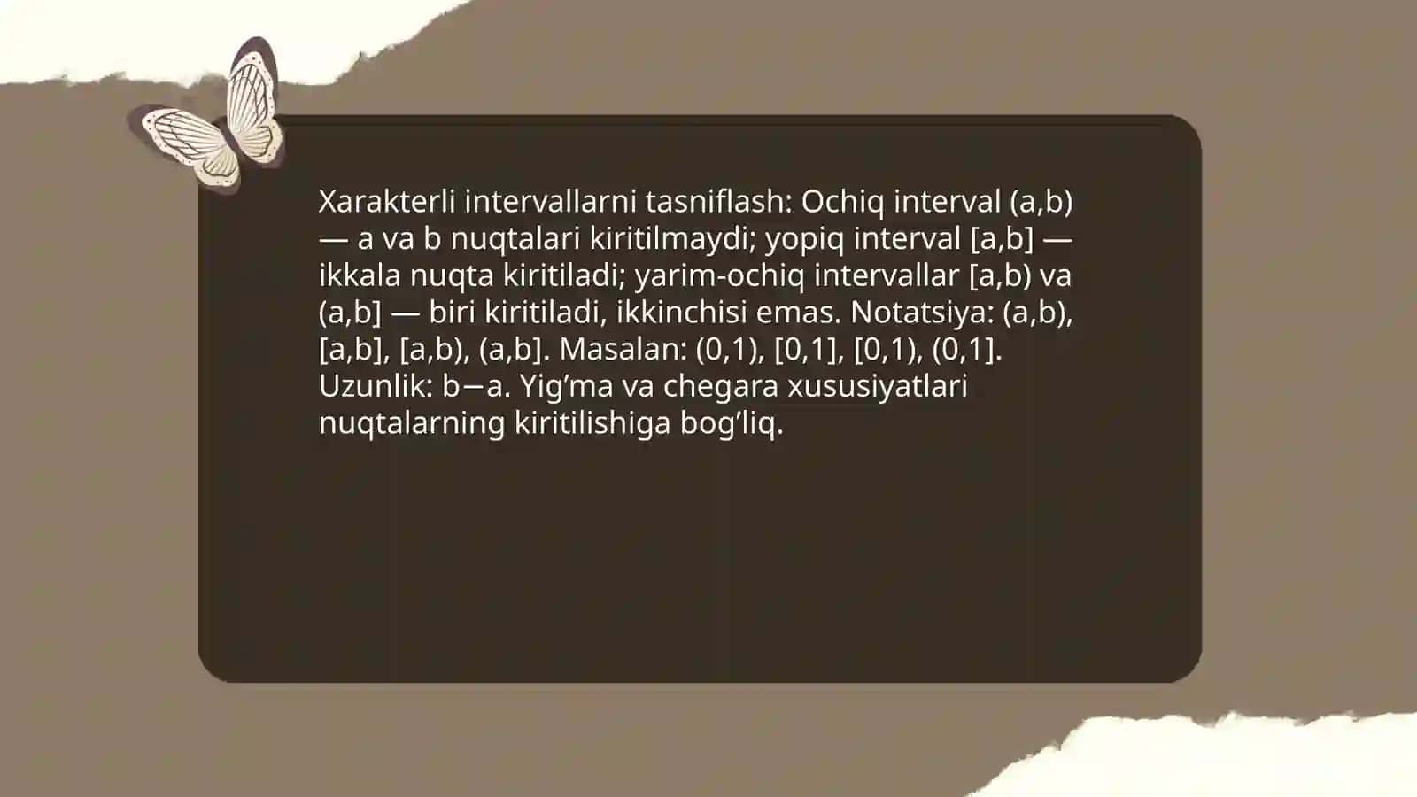 Xarakterli intervallar va ularning yechilishi 4