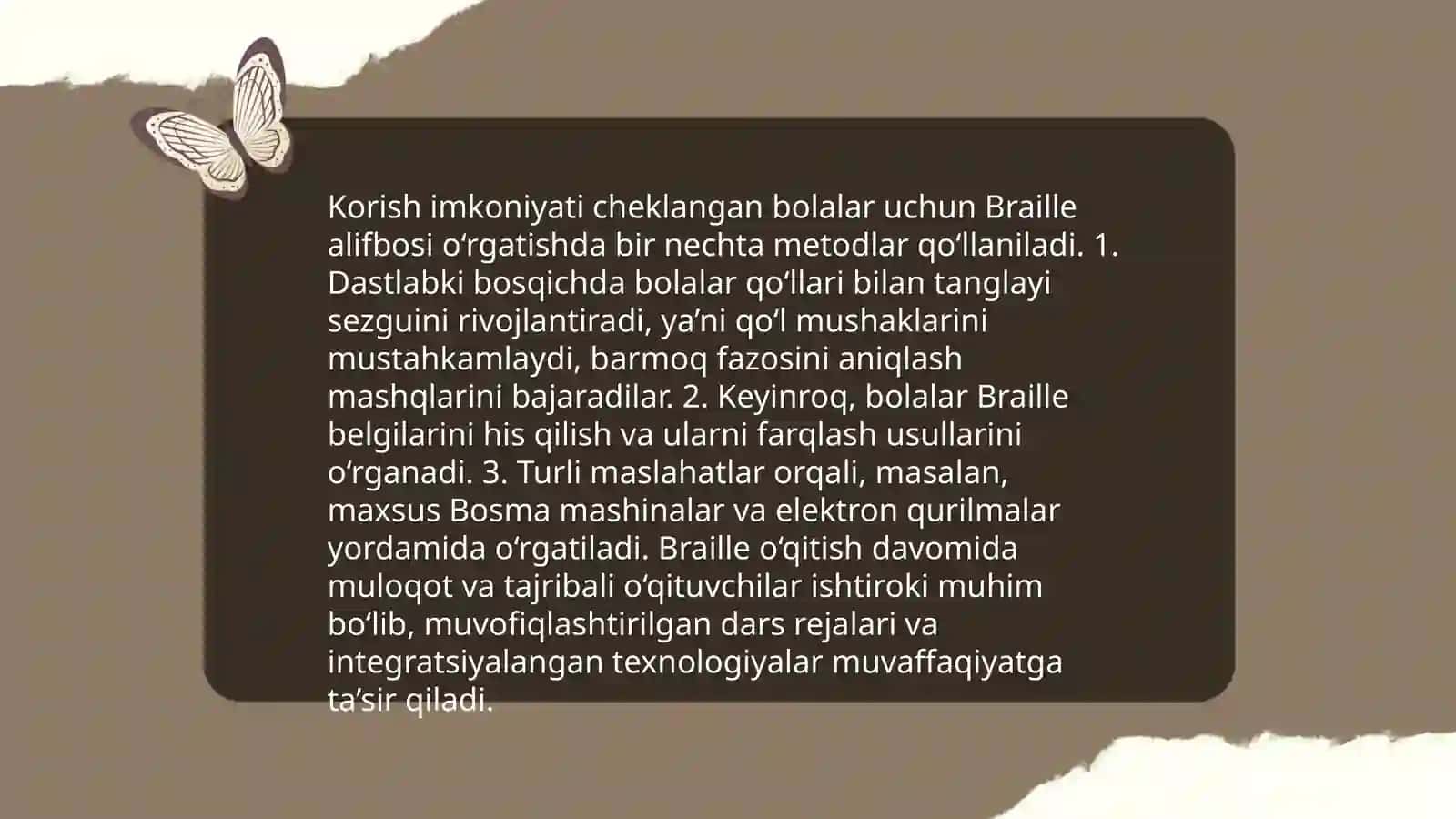 Sensor eshitishda yoki korishda kamchiliklarga ega bolgan bolalar uchun inklyuziv talim strategiyalari va ularni amalga oshirish shart-sharoitlari 4