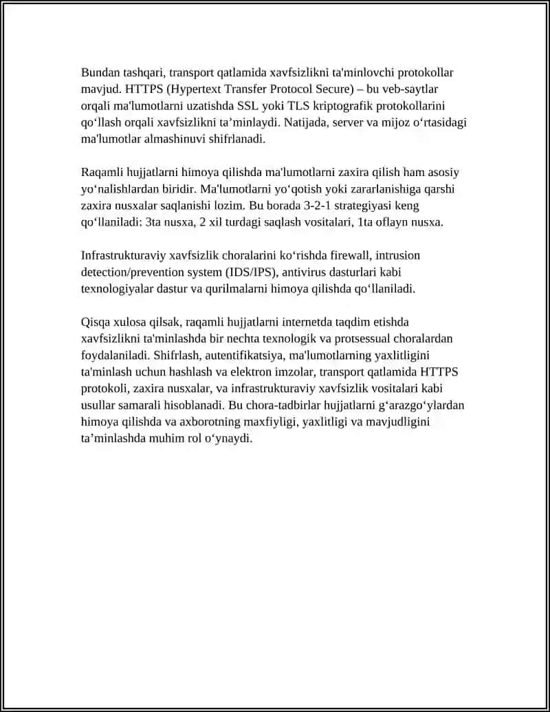 INTERNET VA ARXIV HUJJATLARINI HIMOYALANGAN HOLDA TAQDIM ETISH ISHLARI 4