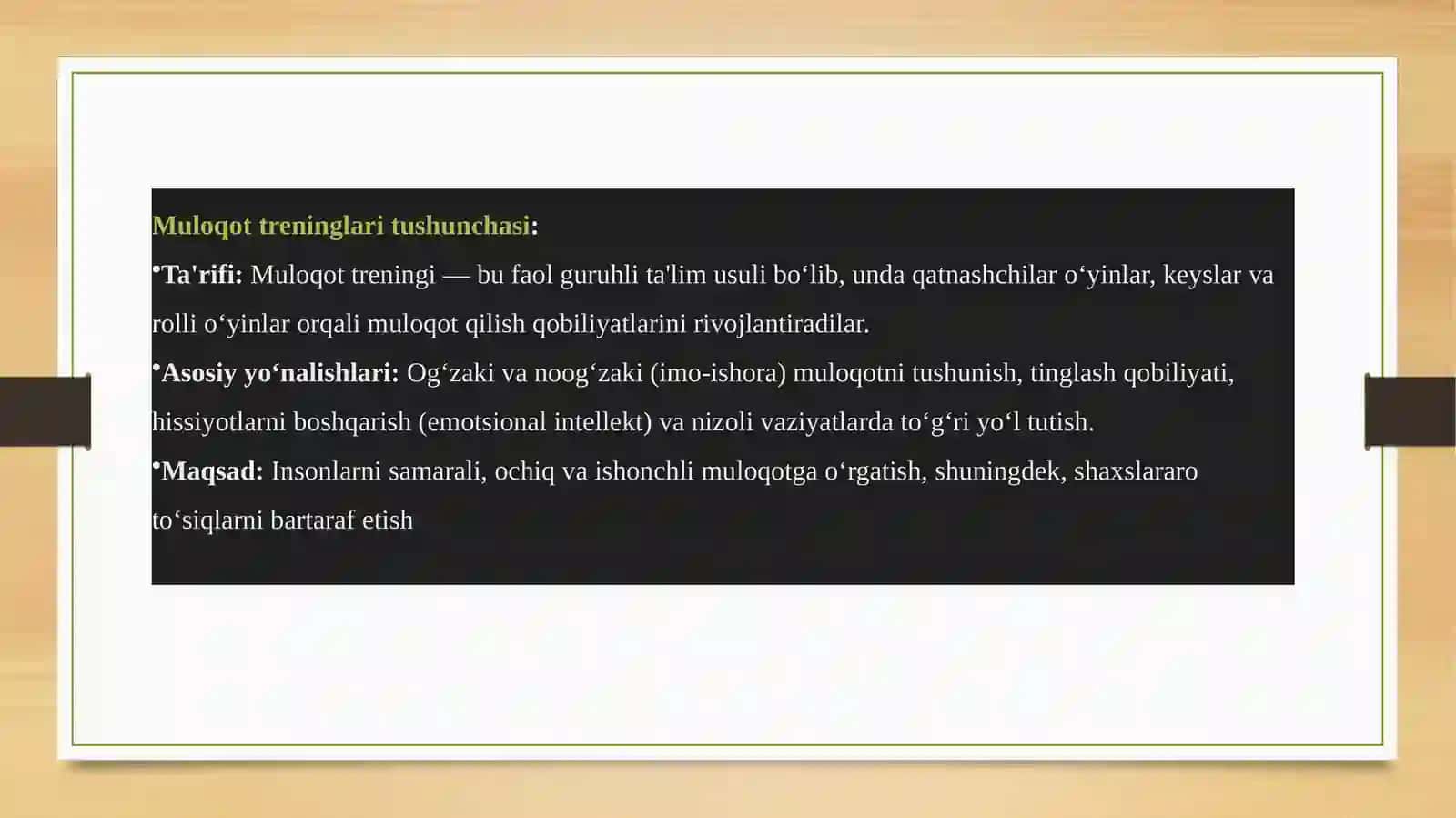 Muloqot Treninglari Bo‘yicha O‘yinlar O‘tkazish 4