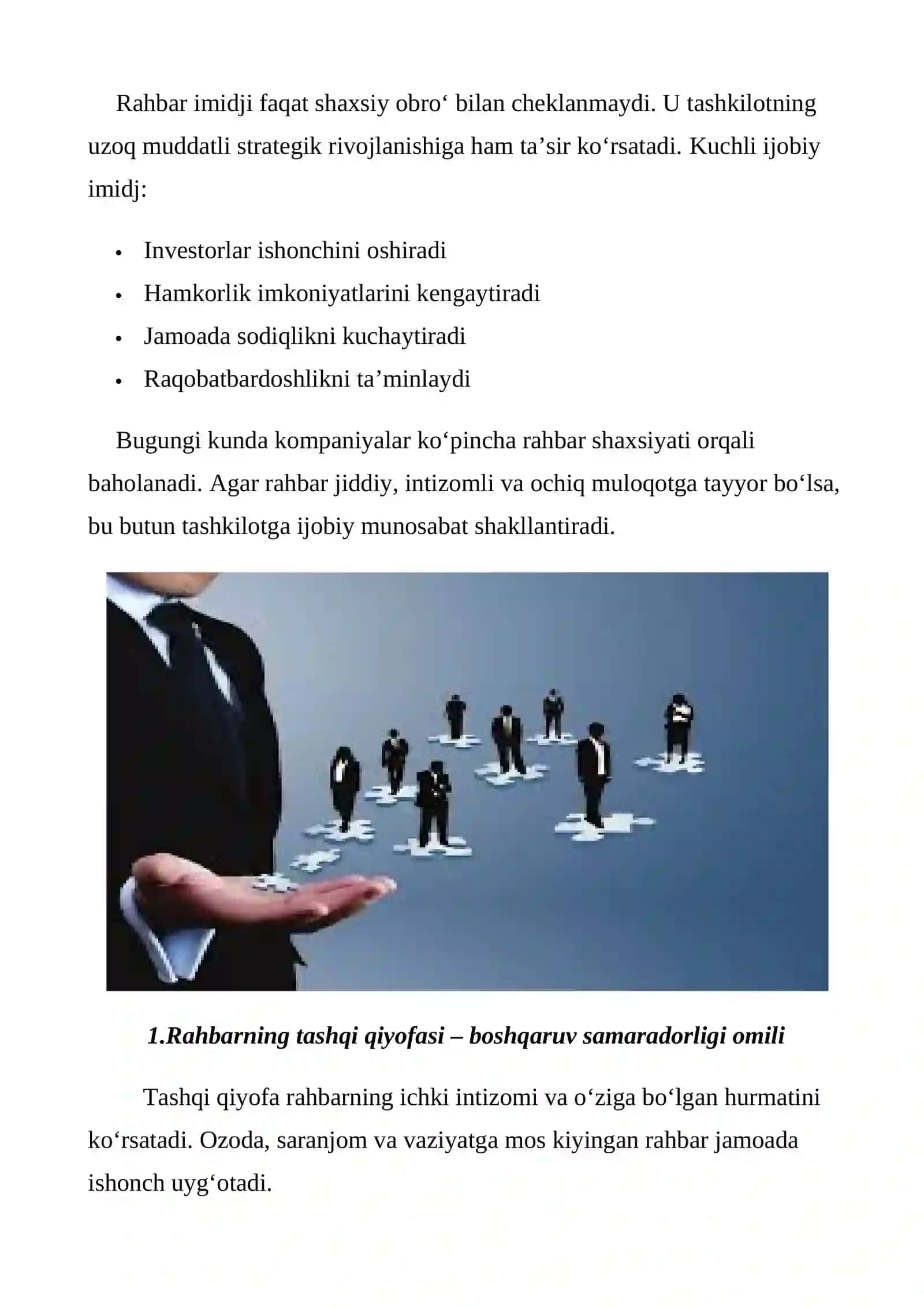 Rahbarning tashqi qiyofasi imidji 4