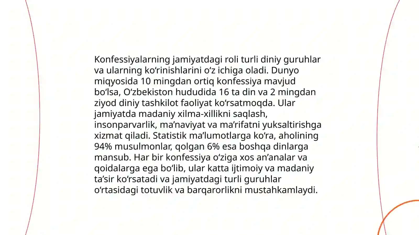Konfessiya tushunchasining mohiyati va O'zbekistonda faoliyat yurituvchi diniy konfessiyalarning tasnifi 4