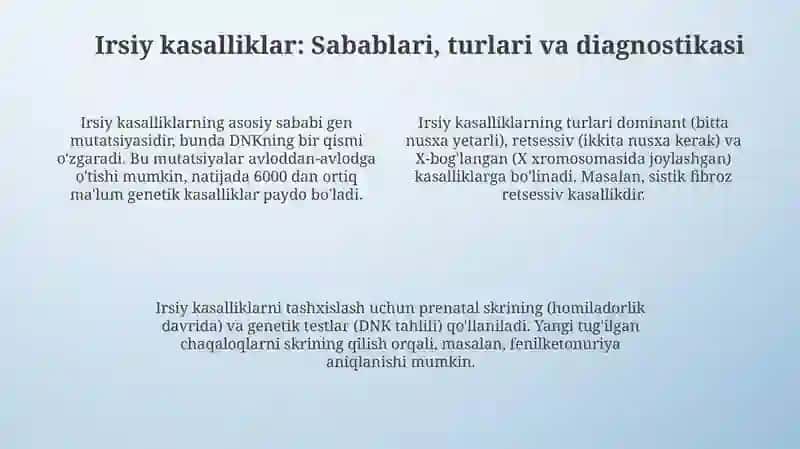 Irsiy va Xromosoma Kasalliklari 4