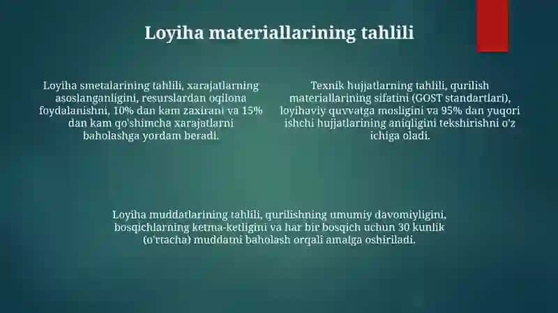 Loyiha materiallari boʻyicha davolash- profilaktika muassasalarini baholash 4