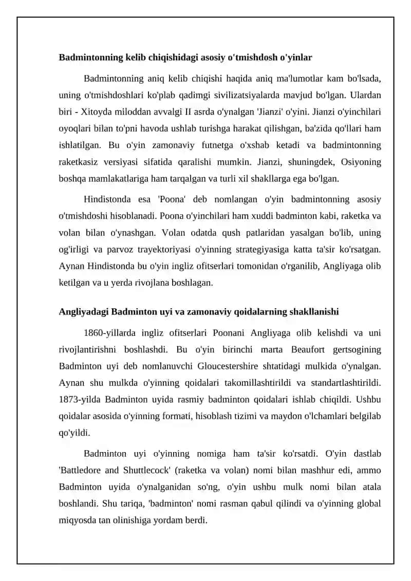 Badminton sporti tarixi 4