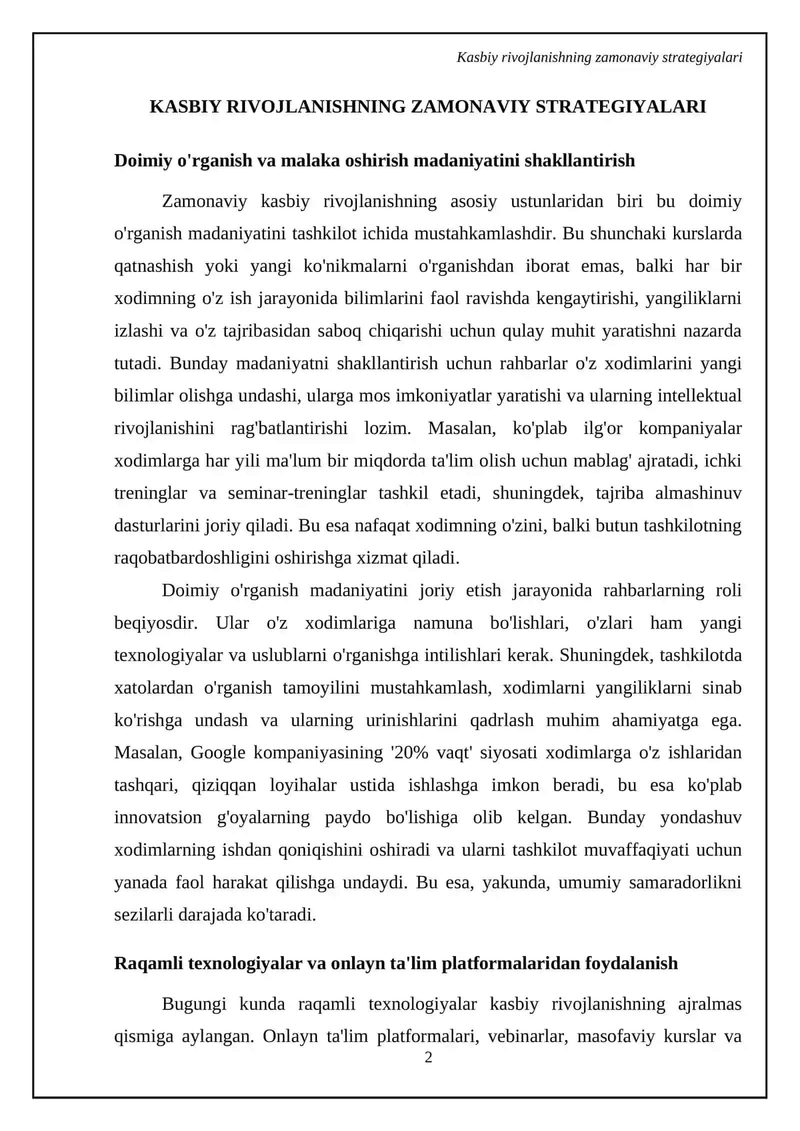PROFESSIONAL KARYERANI RIVOJLANTIRISH STRATE- GIYASIVA TEXNOLOGIYASI 4