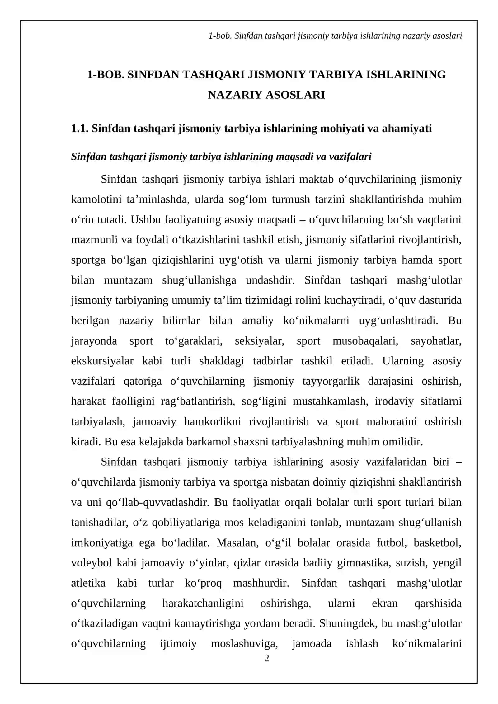 Sinfdan tashqari jismoniy tarbiya ishlariga tavsif 4