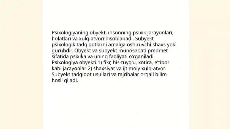 Psixologiya fanining predmeti, maqsad va vazifalari 4