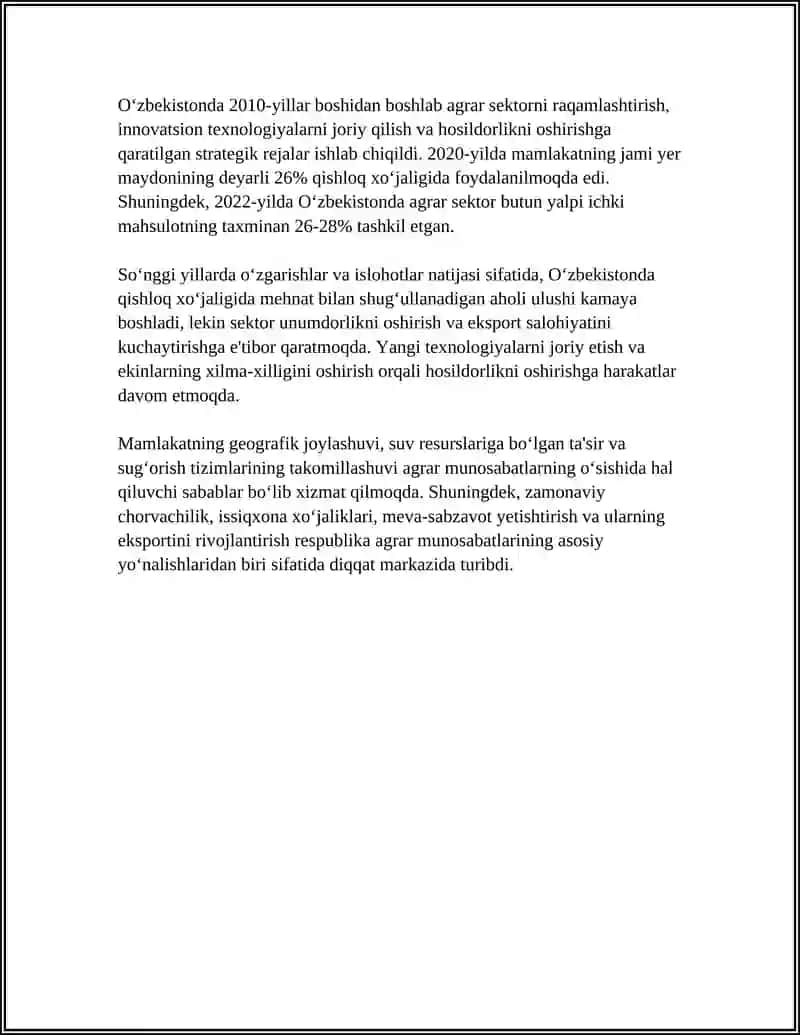 AGRAR MUNOSABATLAR VA ULARNING BOZOR IQTISODIYOTIDAGI XUSUSIYATLARI 4