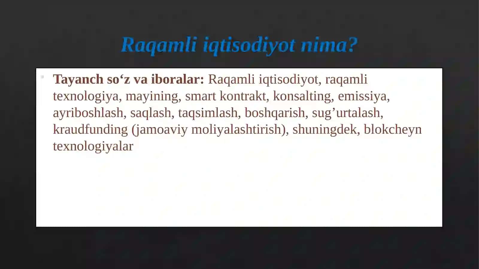 Mamlakatiqtisodiyotinirivojlantirishdainformatikavaraqamlitexnologiyalariningo‘rni 4