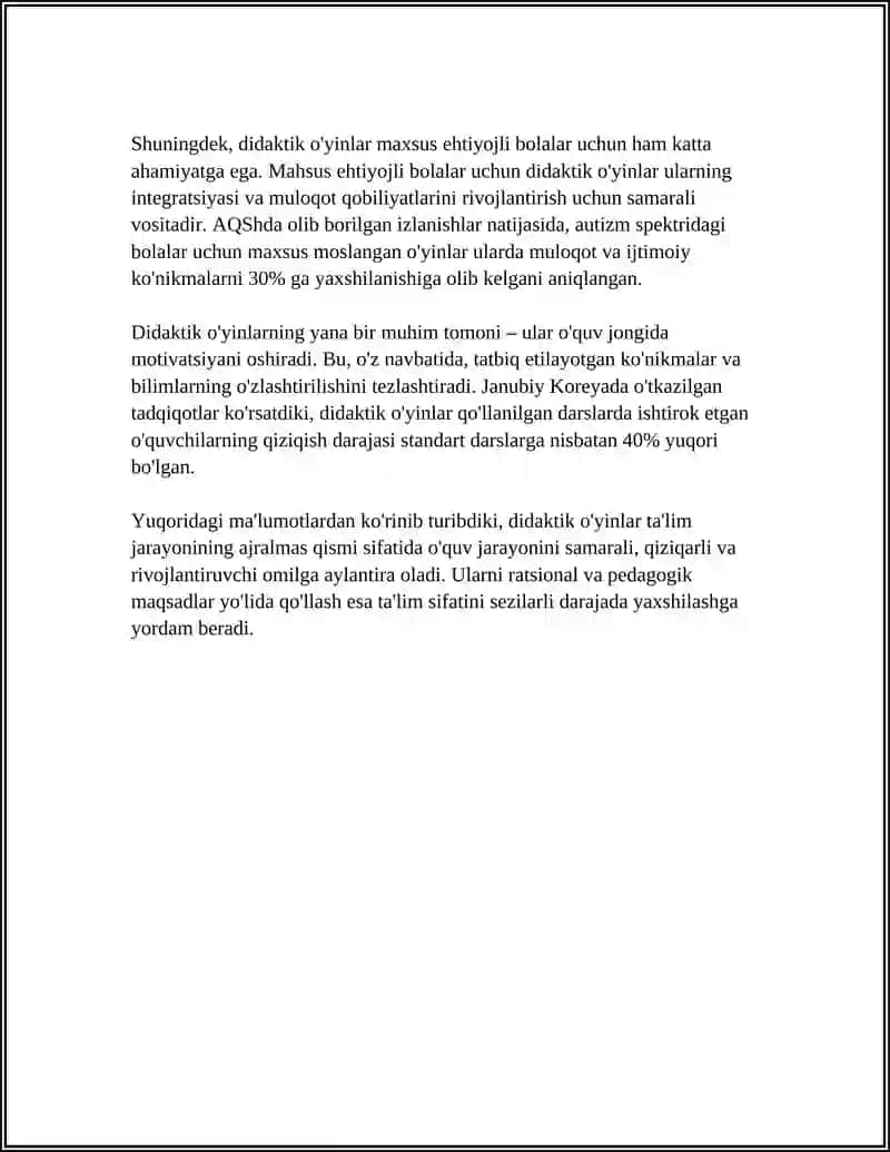 1-SINF ONA TILI DARSLARIDA DIDAKTIK OʻYINLARDAN FOYDALANISH 4