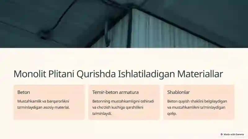 Monolit Plitani Qurish Texnologiyasi. Zamonaviy Qurilishda Ishlatiladigan Samarali Yechim 4