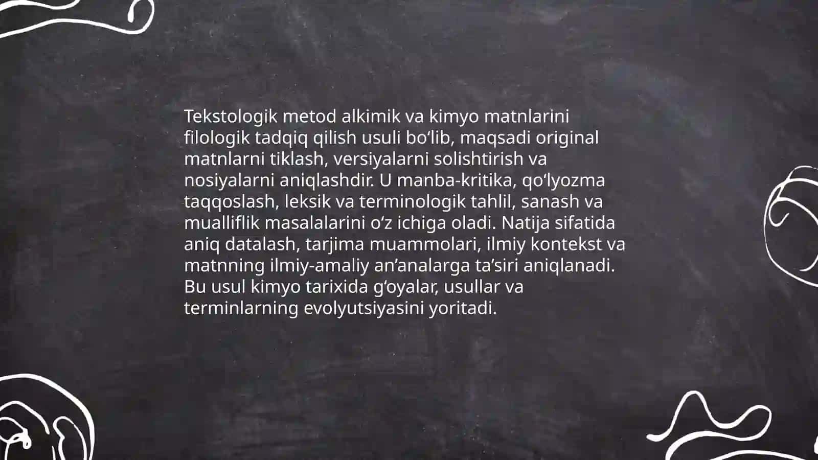 Kimyo tarixini o'rganishga bo'lgan dastlabki yondashuvlar 4