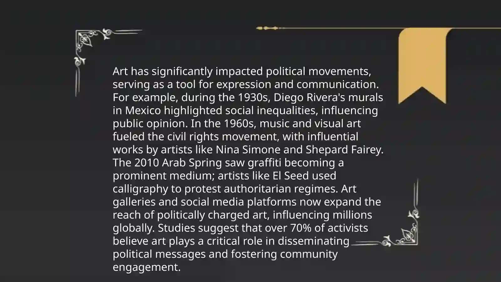 The role of art in society change 4